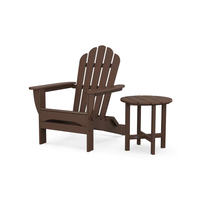 POLYWOOD Monterey Bay Folding Adirondack Chair with Side Table