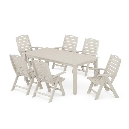 Trex Outdoor Furniture Yacht Club Highback Chair 7-Piece Parsons Dining Set