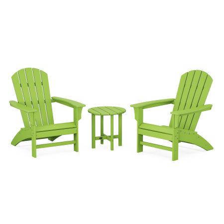 Trex Outdoor Furniture Yacht Club 3-Piece Adirondack Set in Lime