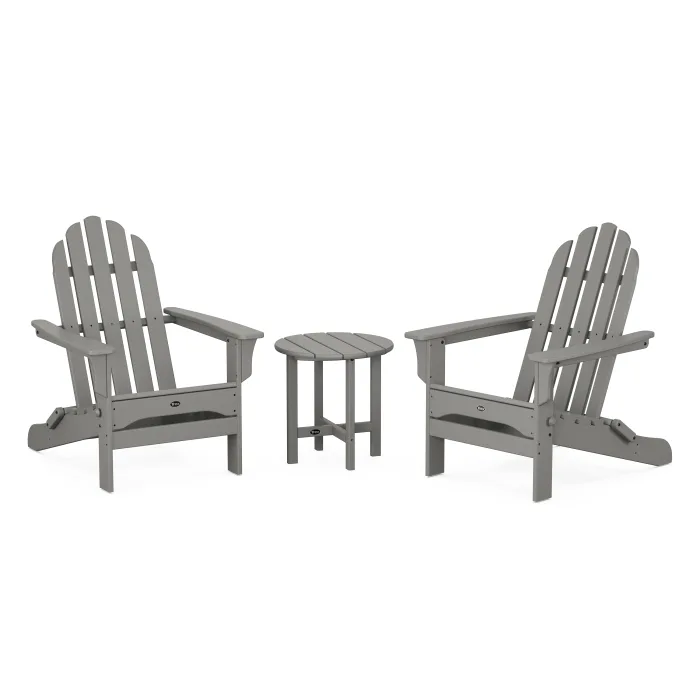 Trex Outdoor Furniture Cape Cod Folding Adirondack Set with Side Table
