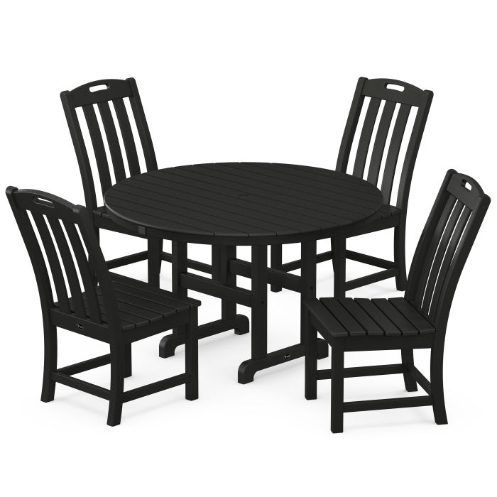 POLYWOOD Yacht Club 5-Piece Round Side Chair Dining Set