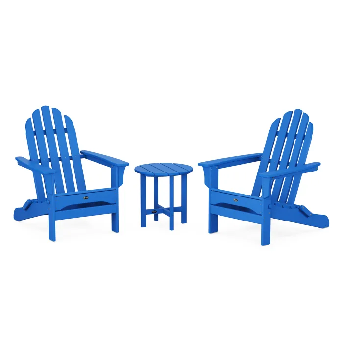 Trex Outdoor Furniture Cape Cod Folding Adirondack Set with Side Table