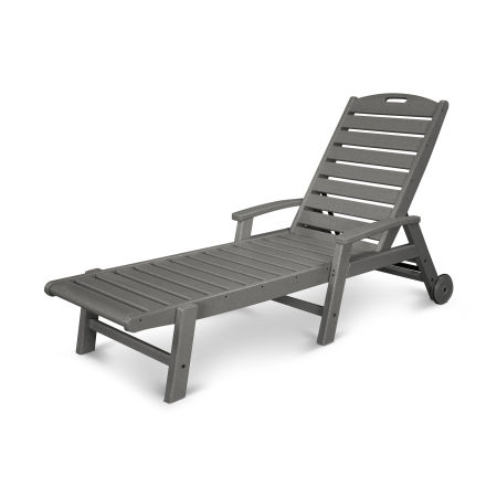 Trex Outdoor Furniture Yacht Club Wheeled Chaise in Stepping Stone