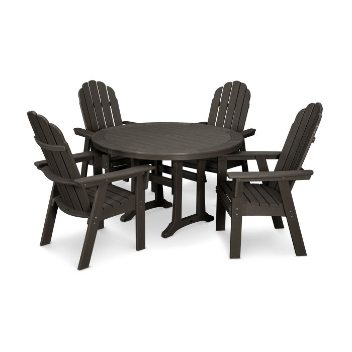 Vineyard Adirondack 5-Piece Nautical Trestle Dining Set in Vintage Finish