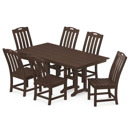 POLYWOOD Yacht Club 7-Piece Farmhouse Side Chair Dining Set in Vintage Lantern