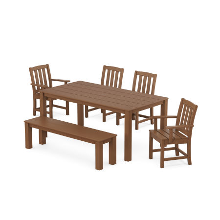 POLYWOOD Cape Cod 6-Piece Parsons Dining Set with Bench in Tree House