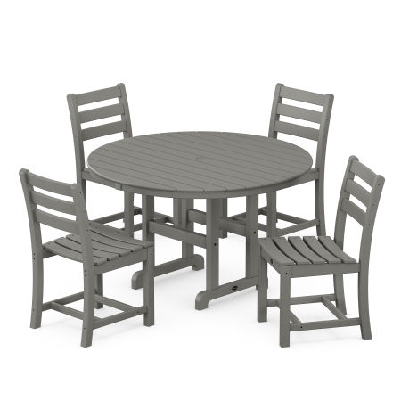POLYWOOD Monterey Bay 5-Piece Round Side Chair Dining Set in Stepping Stone