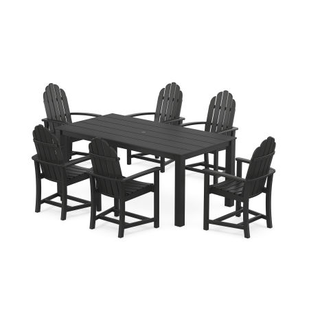 POLYWOOD Cape Cod Adirondack 7-Piece Parsons Dining Set in Charcoal Black