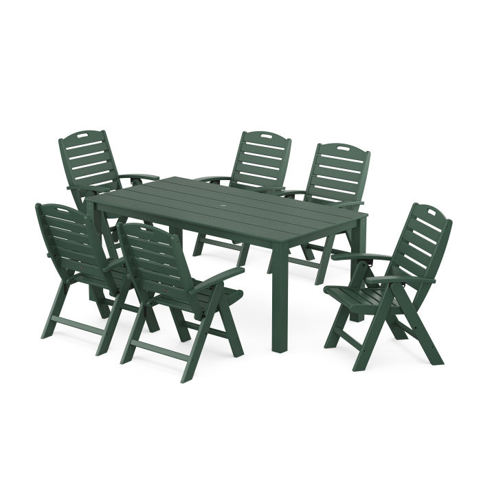 POLYWOOD Yacht Club Highback Chair 7-Piece Parsons Dining Set