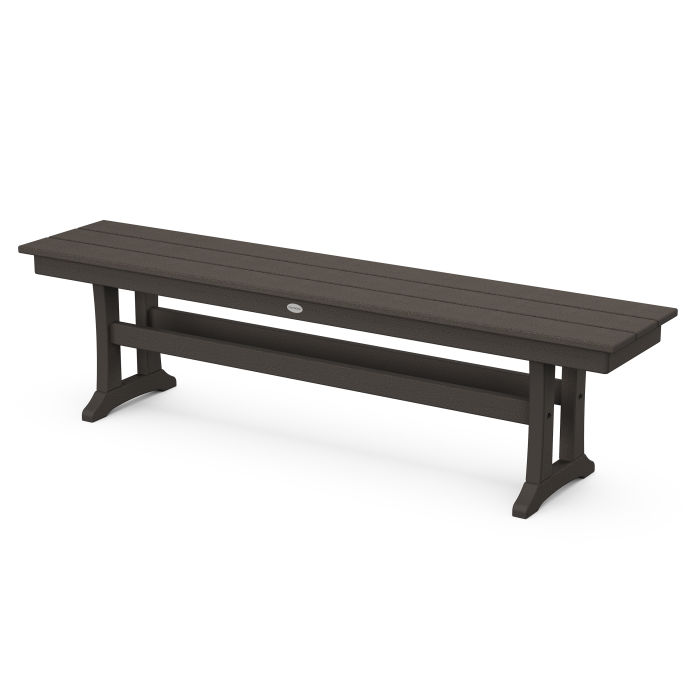Farmhouse Trestle 65" Bench in Vintage Finish