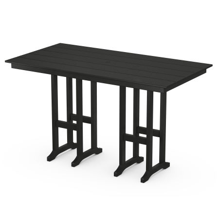 POLYWOOD Monterey Bay 37" x 72" Bar Table in Charcoal Black