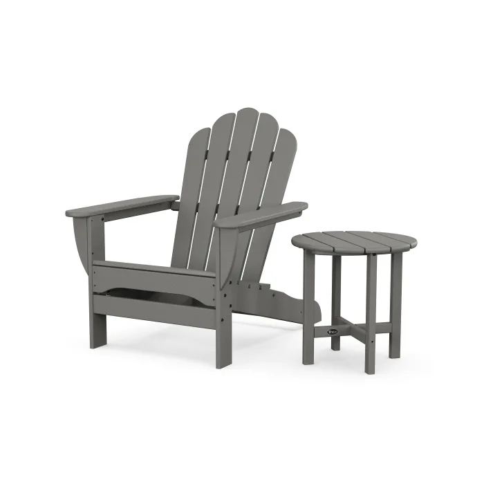 POLYWOOD Monterey Bay Oversized Adirondack Chair with Side Table