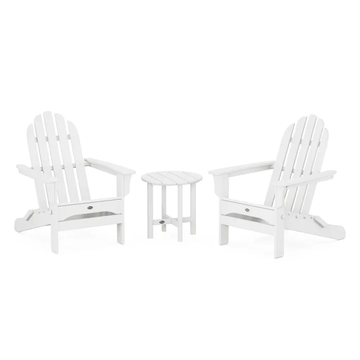 Trex Outdoor Furniture Cape Cod Folding Adirondack Set with Side Table