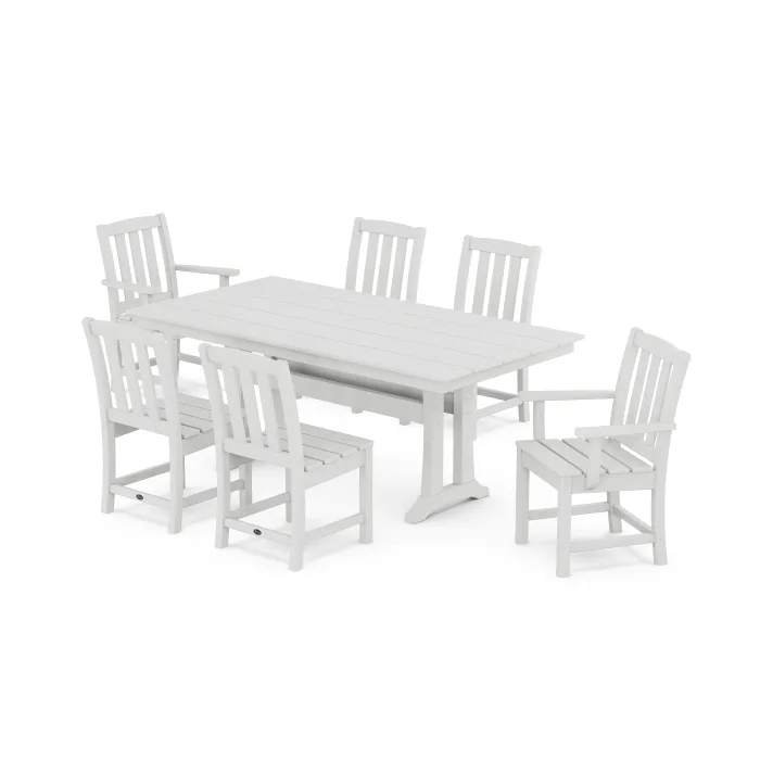 POLYWOOD Cape Cod 7-Piece Farmhouse Dining Set with Trestle Legs