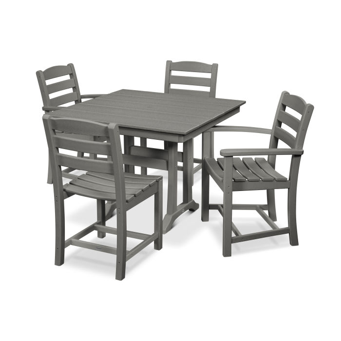 La Casa Café 5-Piece Farmhouse Trestle Dining Set