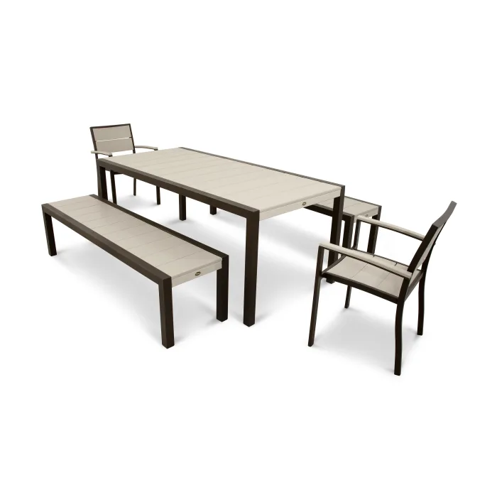 Trex Outdoor Furniture Surf City 5-Piece Bench Dining Set