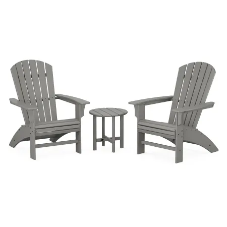 Trex Outdoor Furniture Yacht Club 3-Piece Curveback Adirondack Set in Stepping Stone