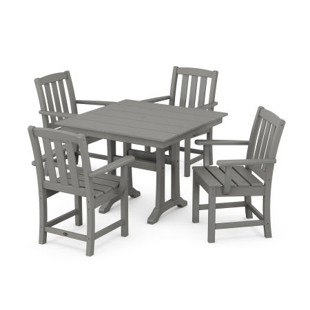 POLYWOOD Cape Cod 5-Piece Farmhouse Dining Set with Trestle Legs in Stepping Stone