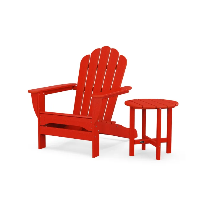 POLYWOOD Monterey Bay Oversized Adirondack Chair with Side Table