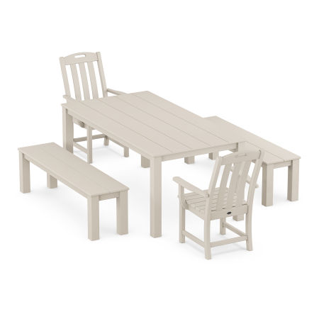 Trex Outdoor Furniture Yacht Club 5-Piece Parsons Dining Set with Benches