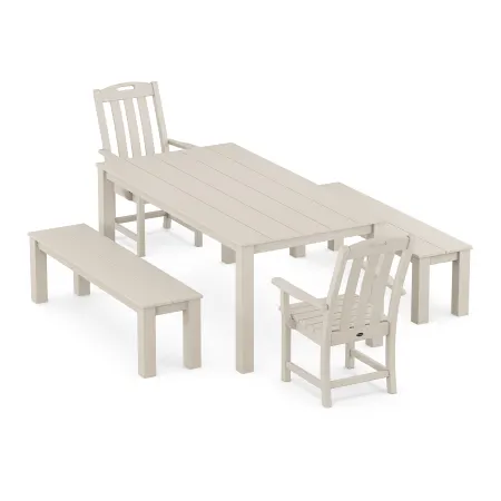 Trex Outdoor Furniture Yacht Club 5-Piece Parsons Dining Set with Benches