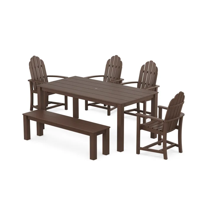 POLYWOOD Cape Cod Adirondack 6-Piece Parsons Dining Set with Bench
