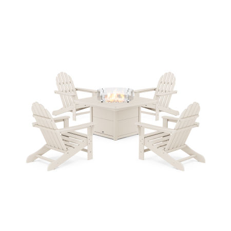 Trex Outdoor Furniture Cape Cod Adirondack 5-Piece Set with Yacht Club Fire Pit Table