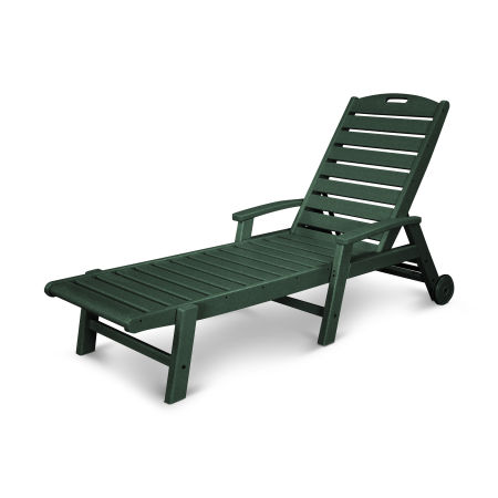 Trex Outdoor Furniture Yacht Club Wheeled Chaise in Rainforest Canopy