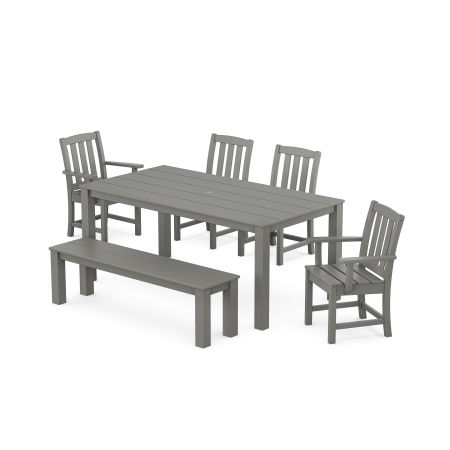POLYWOOD Cape Cod 6-Piece Parsons Dining Set with Bench in Stepping Stone