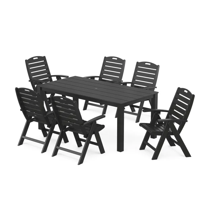 POLYWOOD Yacht Club Highback Chair 7-Piece Parsons Dining Set