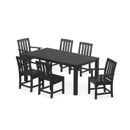 POLYWOOD Cape Cod 7-Piece Parsons Dining Set in Charcoal Black