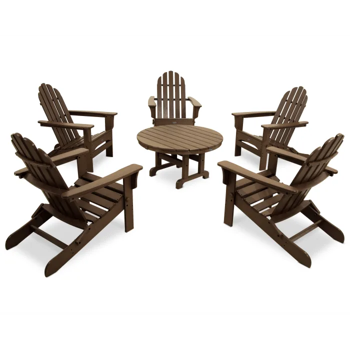 Trex Outdoor Furniture Cape Cod 6-Piece Folding Adirondack Conversation Set