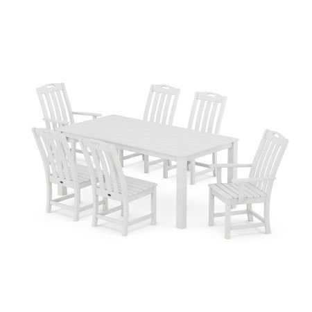 POLYWOOD Yacht Club 7-Piece Parsons Dining Set in Classic White