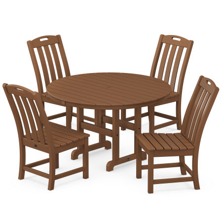 Yacht Club 5-Piece Round Side Chair Dining Set in Tree House
