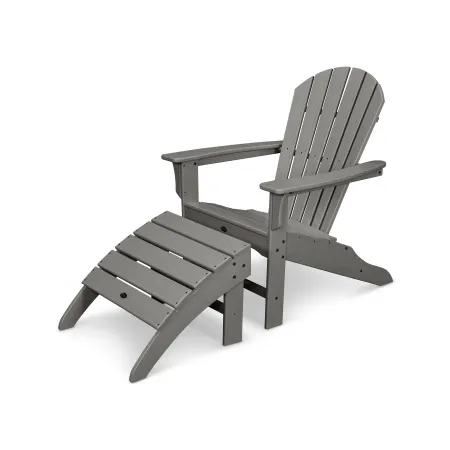 Trex Outdoor Furniture Yacht Club Shellback 2-Piece Adirondack Seating Set in Stepping Stone