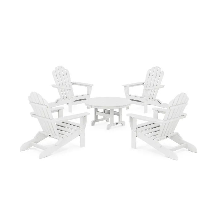 POLYWOOD 5-Piece Monterey Bay Folding Adirondack Chair Conversation Group