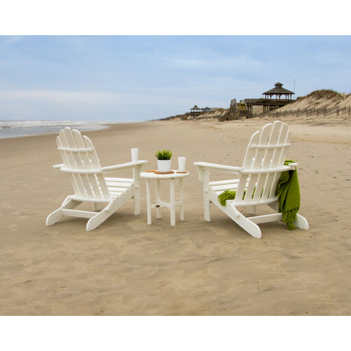 Trex Outdoor Furniture Cape Cod Folding Adirondack Set with Side Table