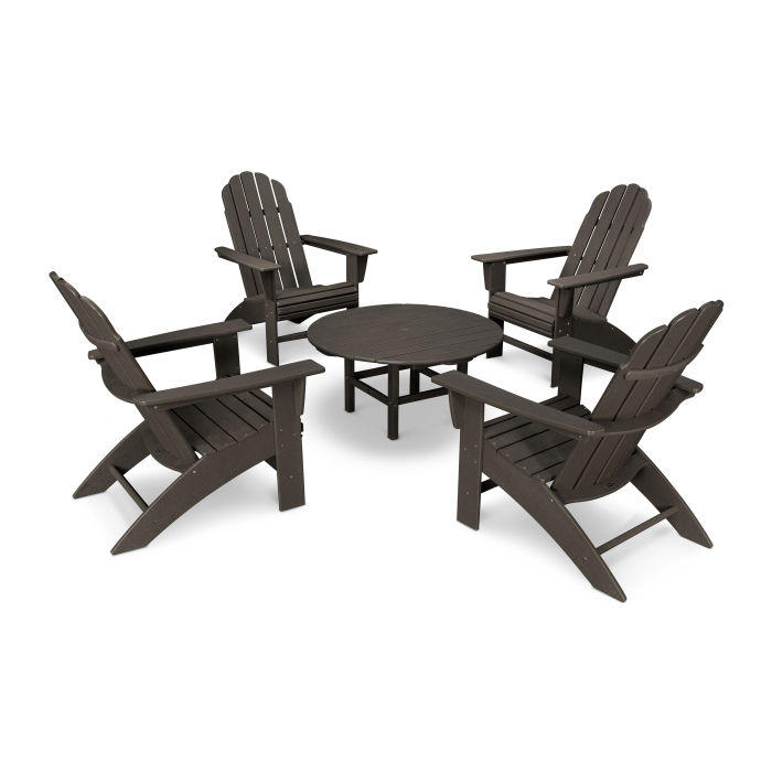 Vineyard 5-Piece Oversized Adirondack Set in Vintage Finish