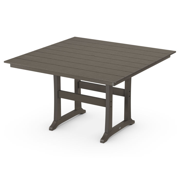 Farmhouse Trestle 59" Counter Table in Vintage Finish