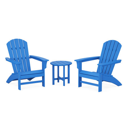 Trex Outdoor Furniture Yacht Club 3-Piece Adirondack Set in Pacific Blue