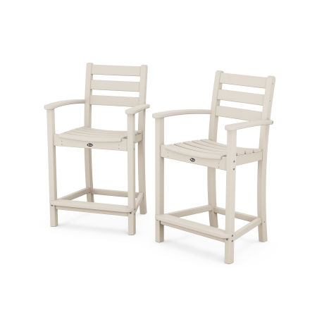 POLYWOOD Monterey Bay 2-Piece Counter Chair Set in Sand Castle