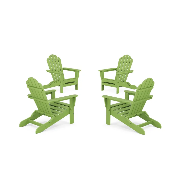 POLYWOOD 4-Piece Monterey Bay Folding Adirondack Chair Conversation Set