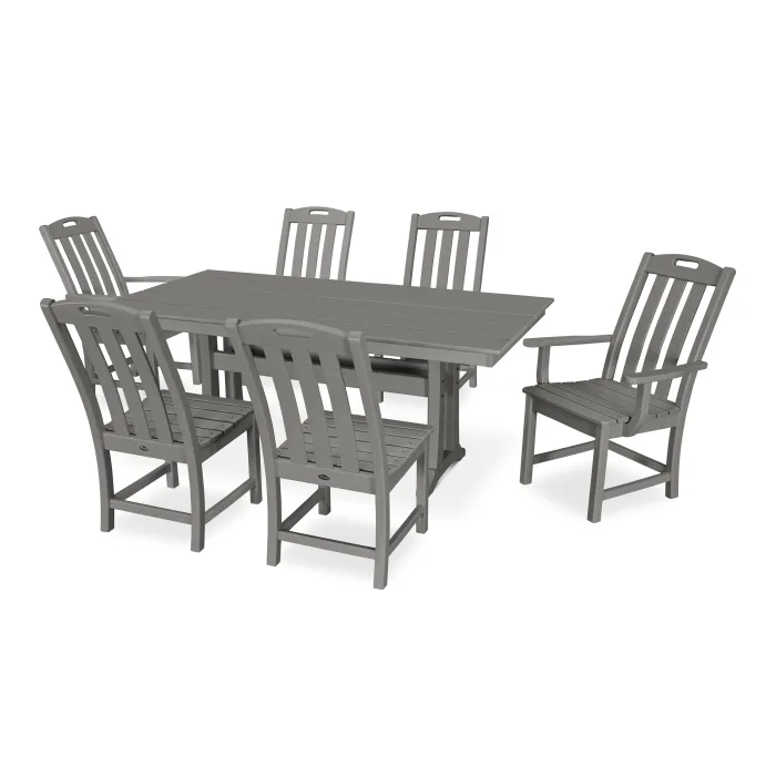 Trex Outdoor Furniture Yacht Club 7-Piece Farmhouse Trestle Dining Set