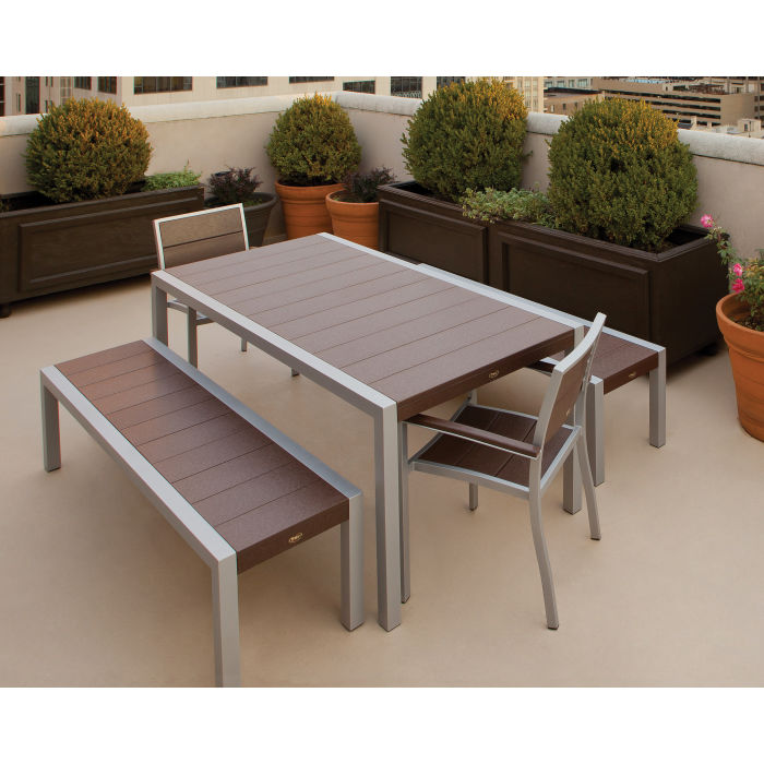 Trex Outdoor Furniture Surf City 5-Piece Bench Dining Set