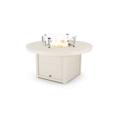 POLYWOOD Trex Round 48” Fire Pit Table in Sand Castle