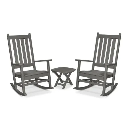 Trex Outdoor Furniture Cape Cod 3-Piece Porch Rocking Chair Set in Stepping Stone