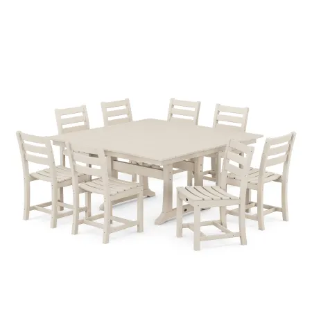 Trex Outdoor Furniture Monterey Bay 9-Piece Farmhouse Trestle Dining Set