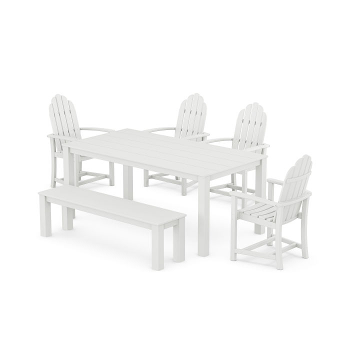 POLYWOOD Cape Cod Adirondack 6-Piece Parsons Dining Set with Bench