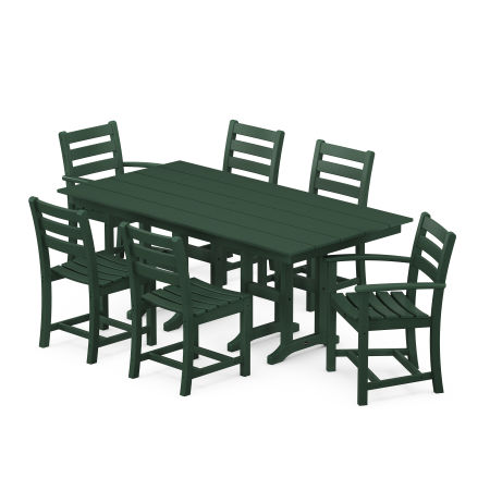 POLYWOOD Monterey Bay 7-Piece Farmhouse Dining Set in Rainforest Canopy