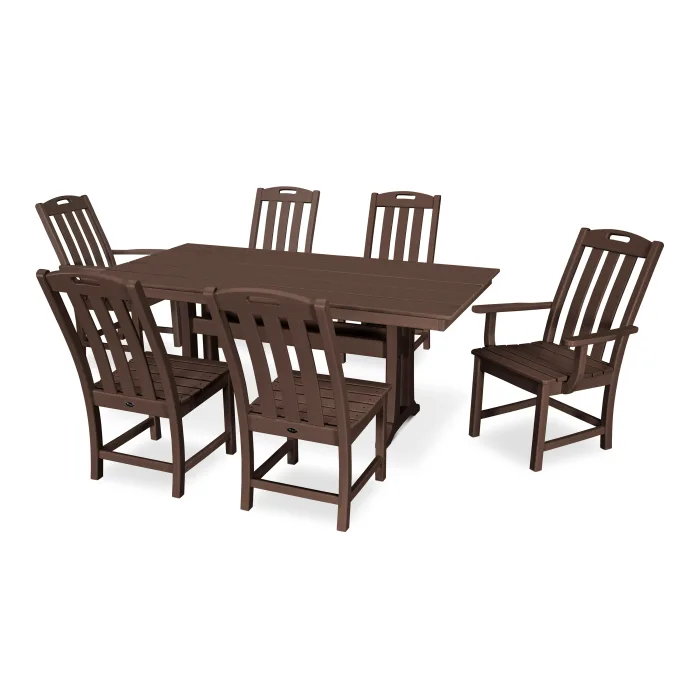 Trex Outdoor Furniture Yacht Club 7-Piece Farmhouse Trestle Dining Set